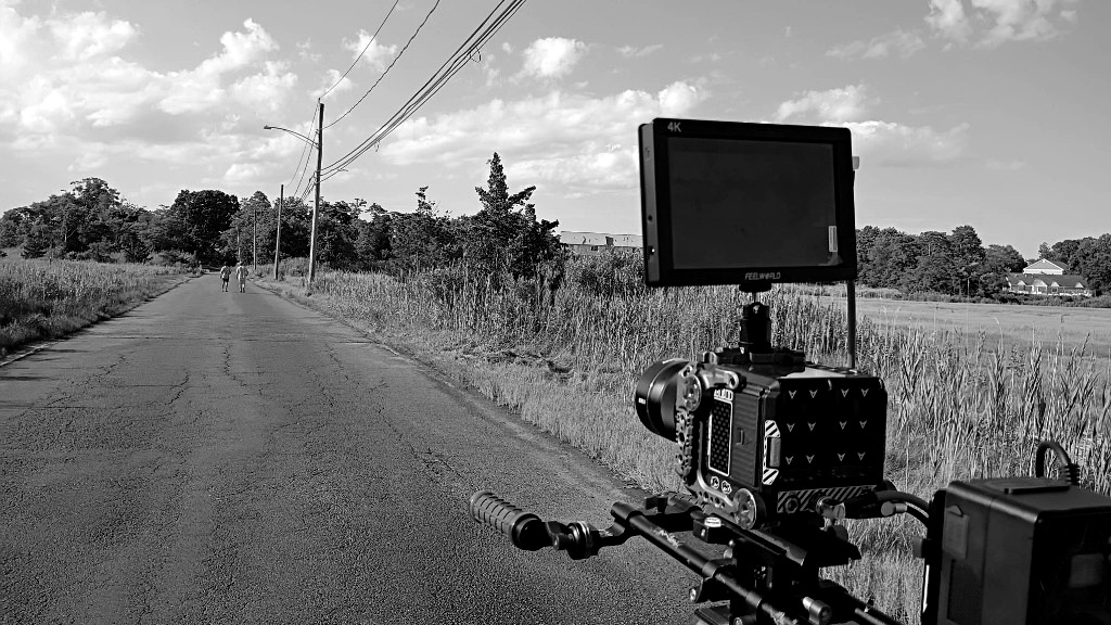 Behind the scenes: Camera looking down Branford marsh road